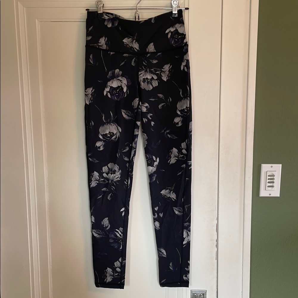 Floral Black and White Leggings